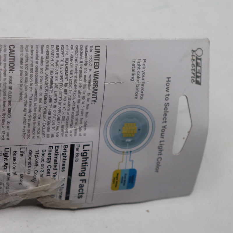 (3-Pk) Feit Electric LED Flood Light Bulb Bi-Pin MR16 GU5.3 12V 20W Eqv