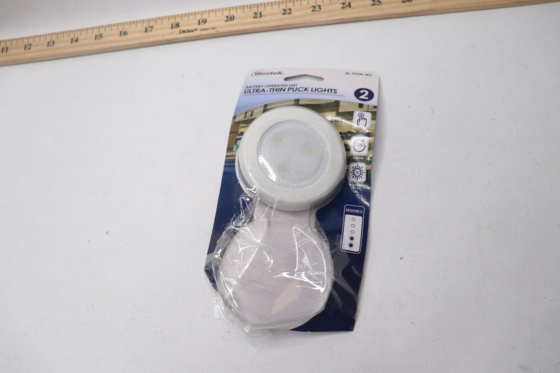 Westek Compact Puck Lights Battery Operated White BL-PUTN-W2