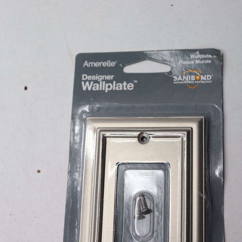 Amerelle Continental Single Rocker Cast Metal Wallplate Satin Nickel 94RN