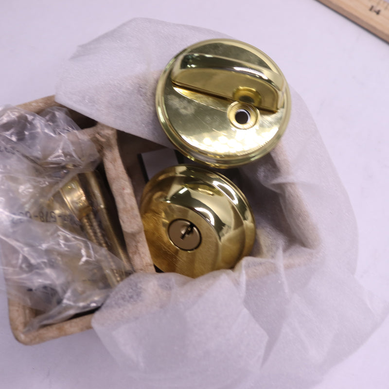 Schlage Single Cylinder Deadbolt Set Bright Brass B60NV505