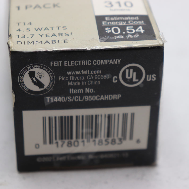 Feit Electric Vintage LED Light Bulb Glass Clear Daylight E26 T14 40W