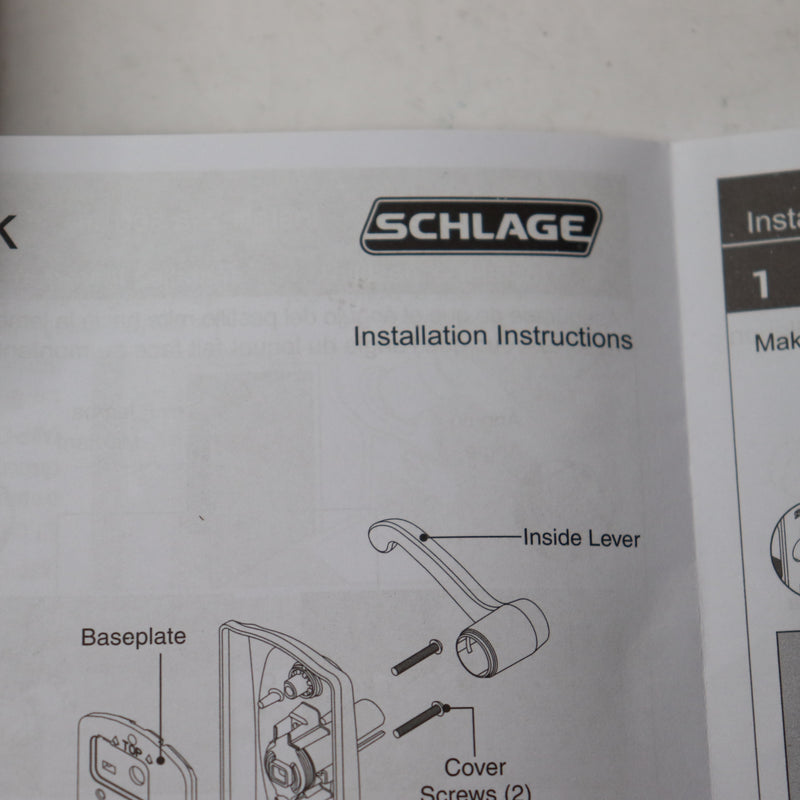 Schlage Plymouth Keypad Entry w/ Flex-Lock Kit & Elan Style Levers FE595