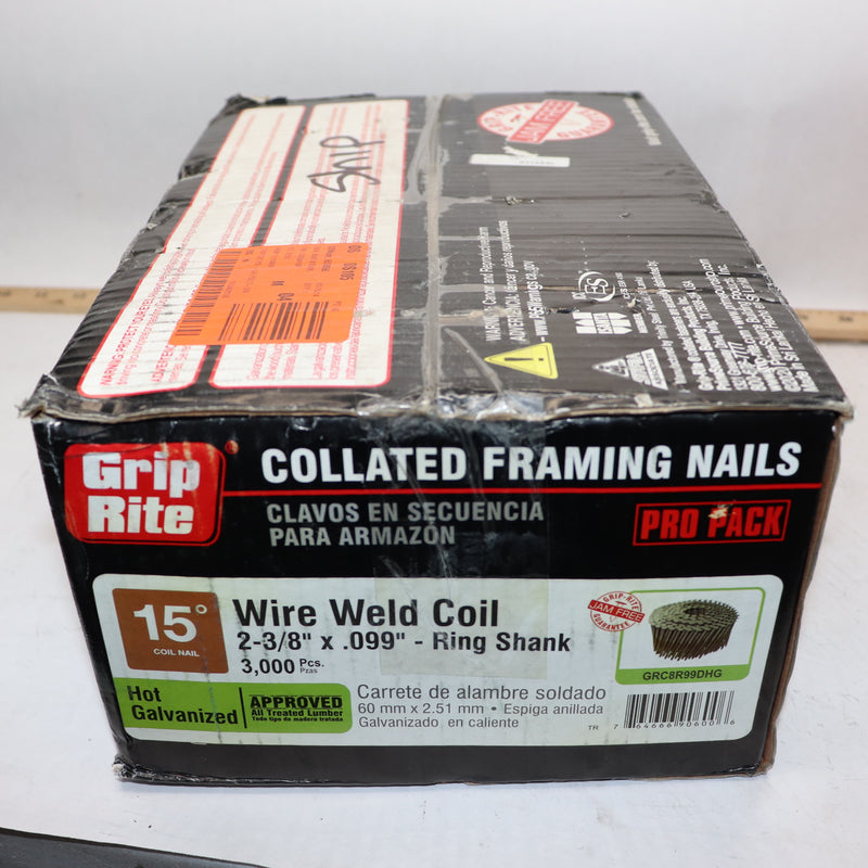 (Approx. 3000) Grip Rite Prime Guard 15-Deg Exterior Coil Framing Nail