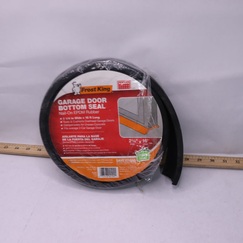 Frost King Garage Door Bottom Seal Rubber Black 2-1/4" x 16ft