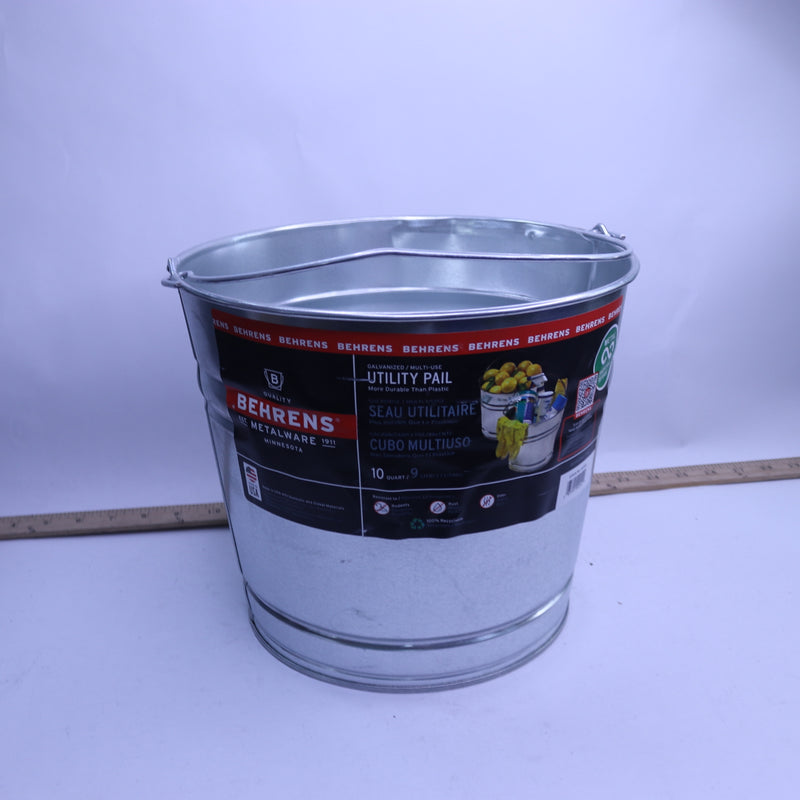 Behrens Galvanized Steel Pail Silver 10-Quart 1210GS