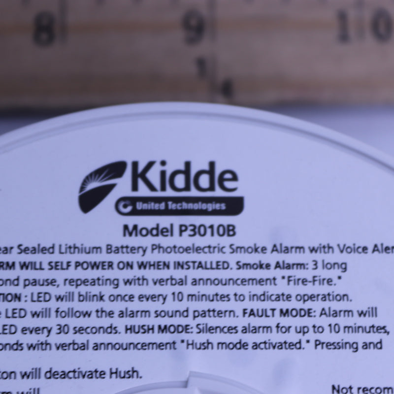 Kidde 10 Year Worry-Free Sealed Lithium Battery Operated Smoke Alarm P3010B