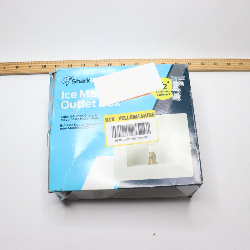 SharkBite Compression Ice Maker Outlet Box Brass White 1/2" x 1/4" 25032