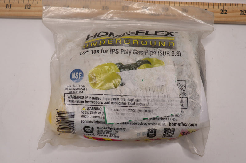 Home Flex Underground IPS Yellow Poly Gas Pipe Tee Kit 1/2"IPS x 1/2" Dia.