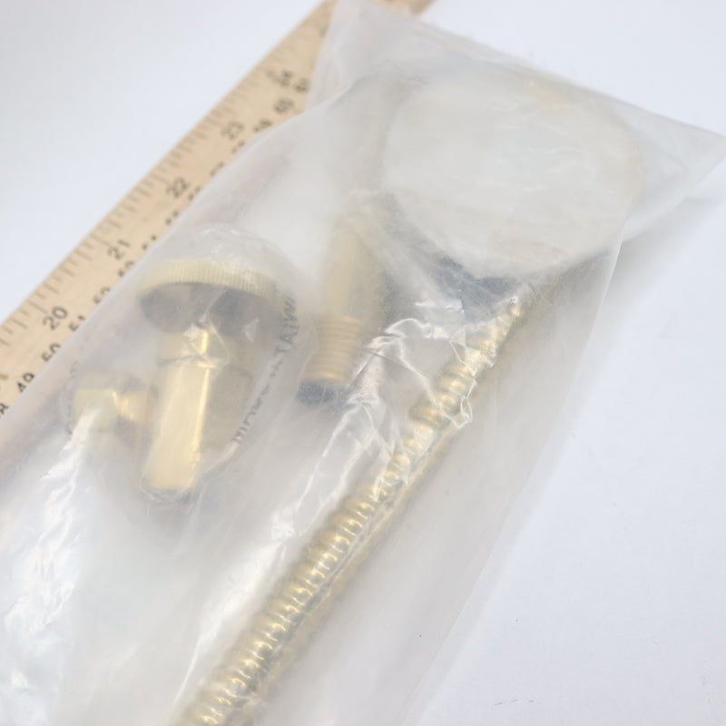 Westbrass Round Corrugated Riser Kit Unlacquered Brass 1/2" IPS x 3/8" x 15"