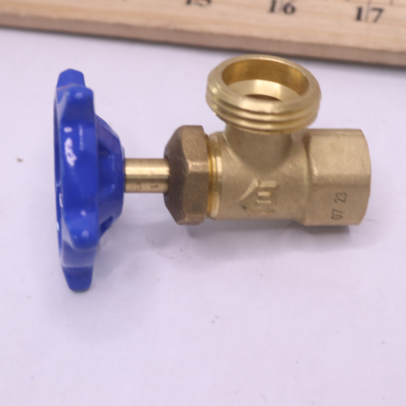 Everbilt Boiler Drain Valve Brass 1/2" FIP x 3/4" MHT 703924