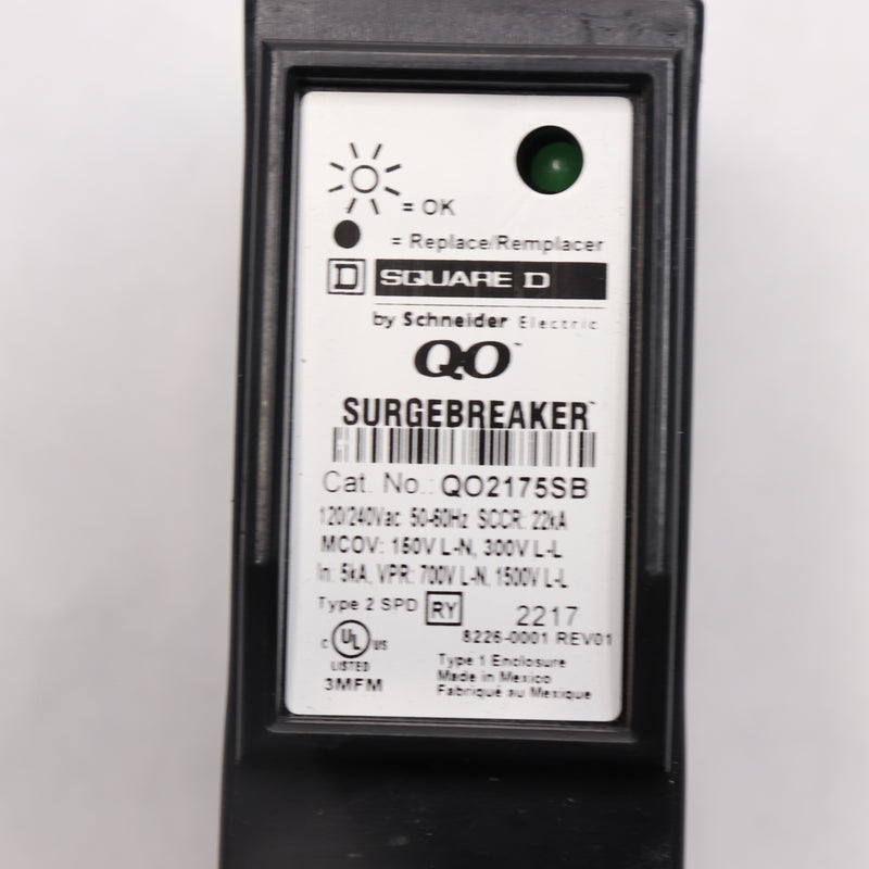 Square D Surge Breaker 2-Pole 120/240 VAC 50-60Hz QO2175SB