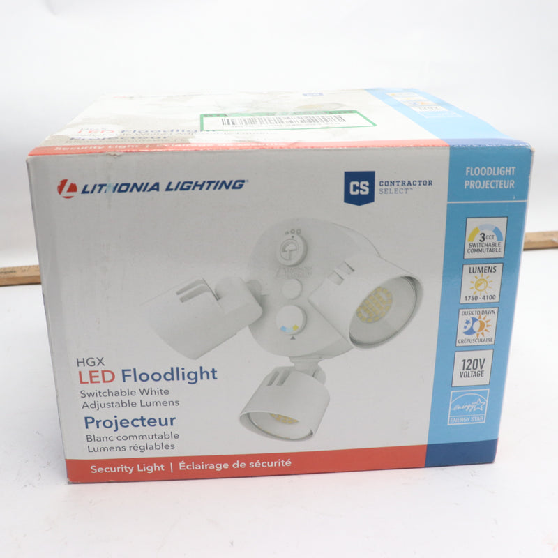 Lithonia Lighting 3-Head Adjustable Integrated LED Flood Light Outdoor White