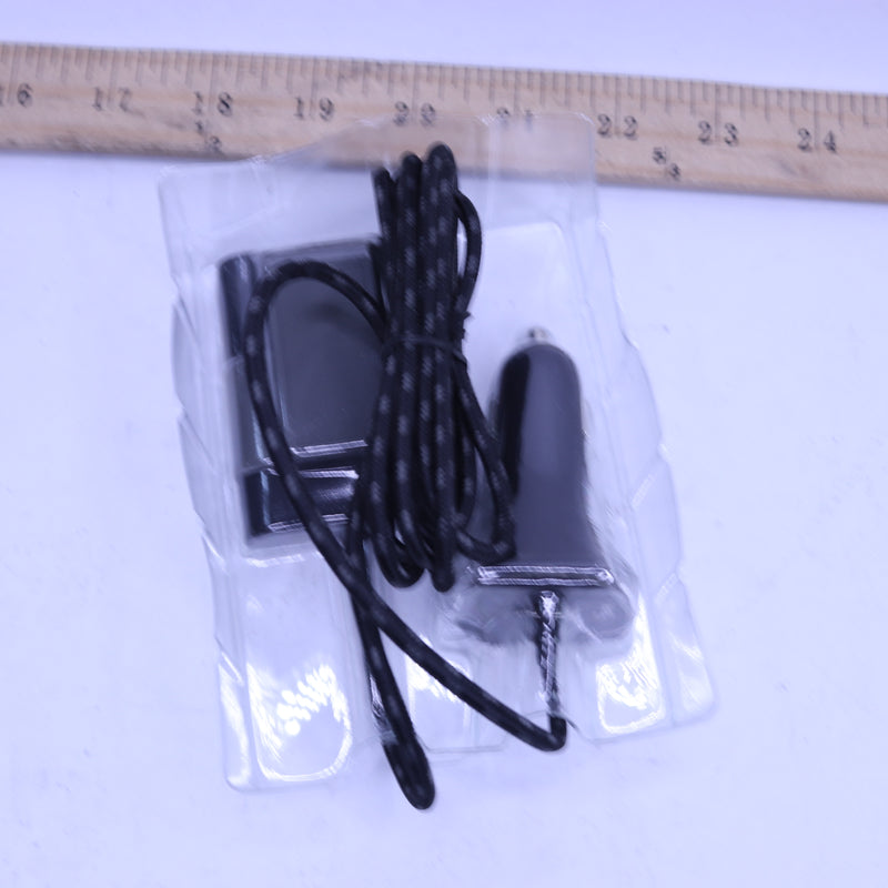 Tech and Go 4-Port Front and Back Seat Charger 9.6 Amp Black/Braided with Matte