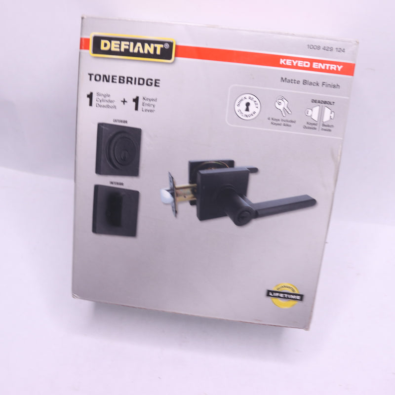 Defiant Tonebridge Single Cylinder Combo Pack Matte Black 1009 429 124