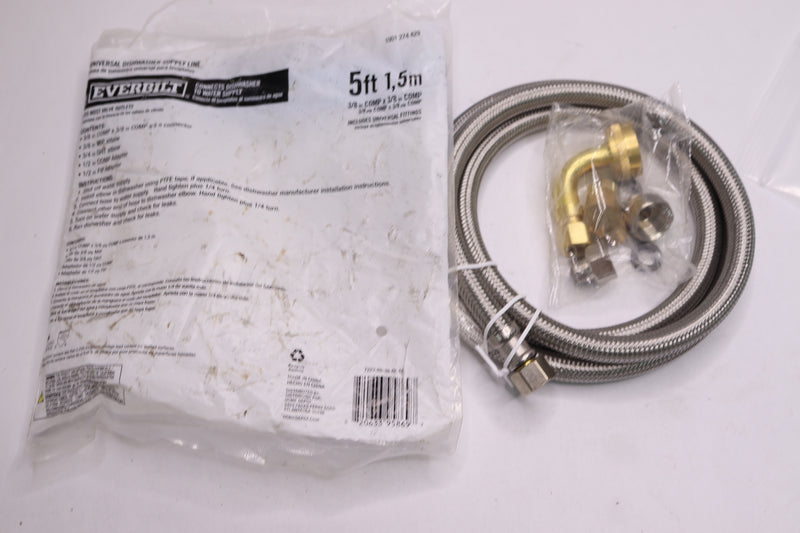 Everbilt Universal Dishwasher Supply Line Stainless Steel 7223-60-38-6E-EB