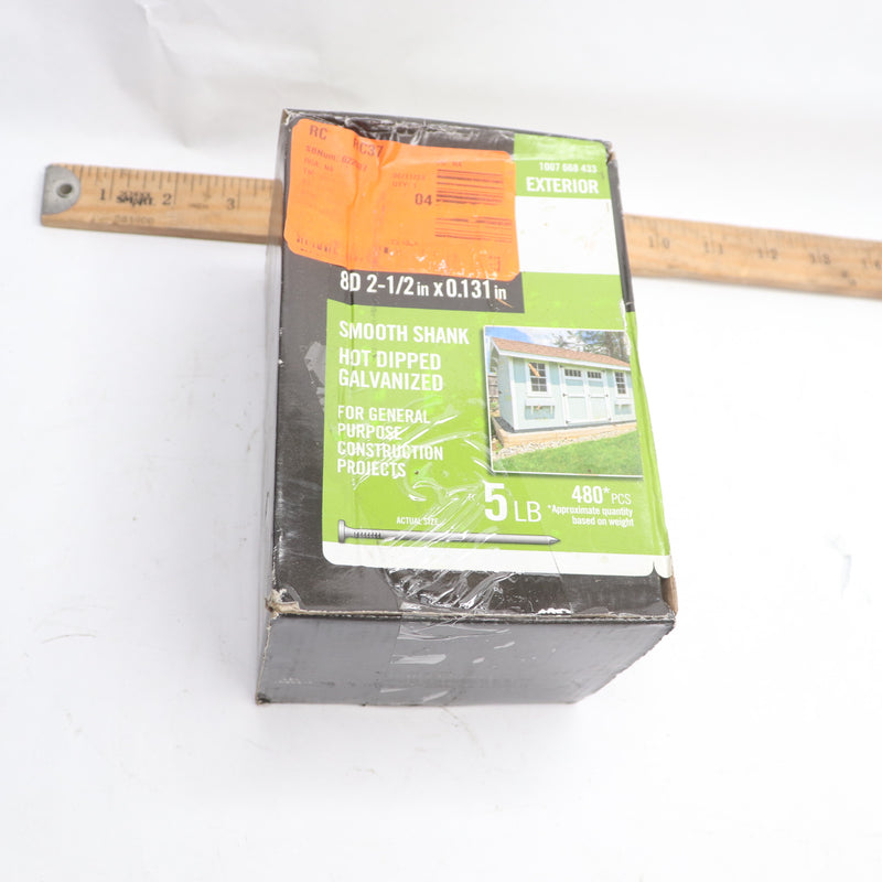 (480-Pk) Everbilt Common Nails Hot Dipped Galvanized 5 lbs 8D 2-1/2" 1007668433