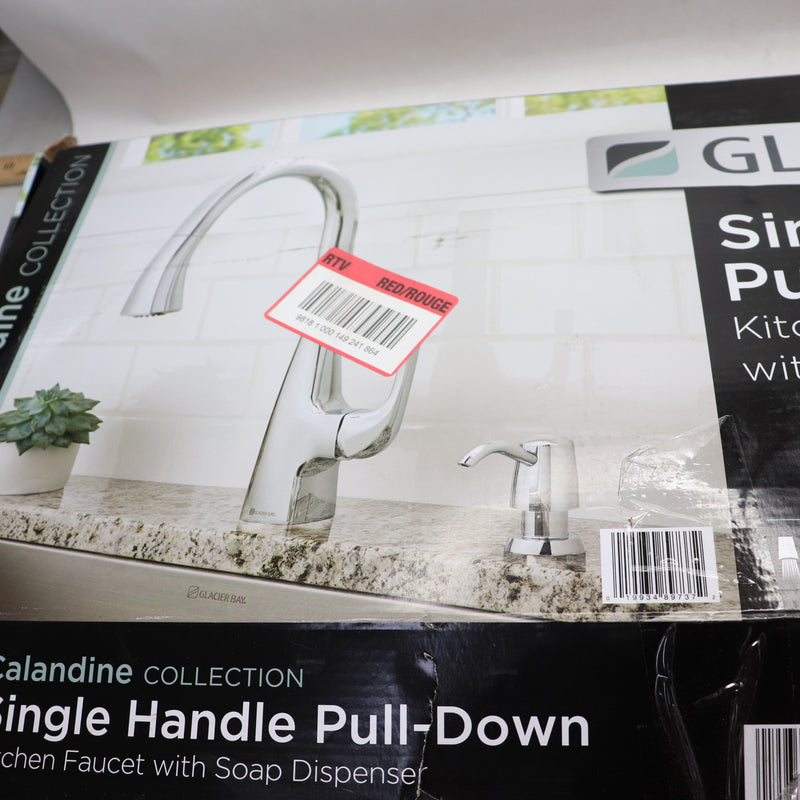 Glacier Bay Calandine Single Handle Pull Down Sprayer Kitchen Faucet Kit Chrome