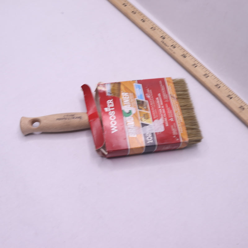 Wooster Bravo Stainer Flat China Bristle Paint Brush Polyester/White 4"