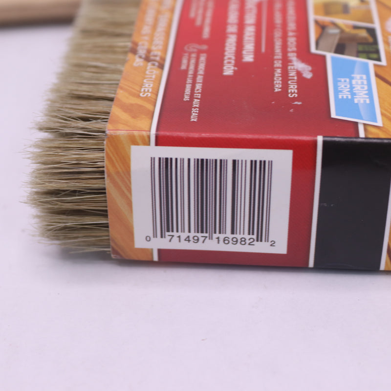 Wooster Bravo Stainer Flat China Bristle Paint Brush Polyester/White 4"