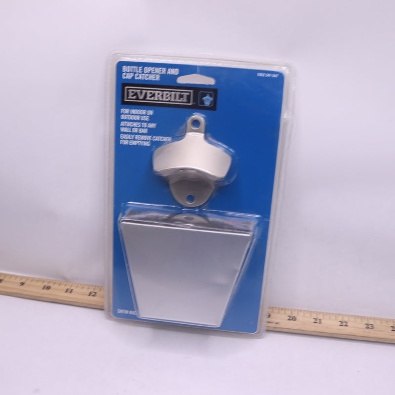 Everbilt Bottle Opener and Cap Catcher Satin Nickel 1002 341 047