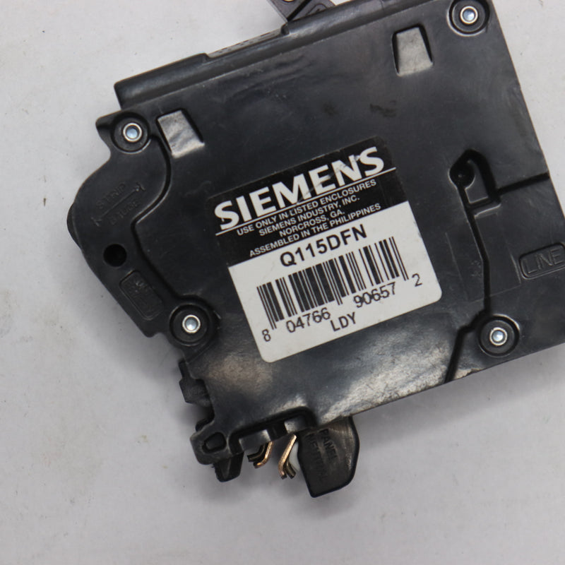 Siemens Dual Function Plug-On Neutral Circuit Breaker CAFCI/GFCI Black 1P 15A