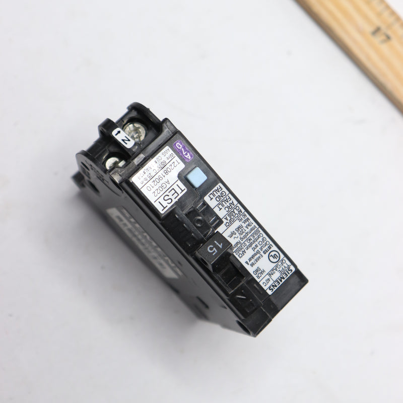 Siemens Dual Function Plug-On Neutral Circuit Breaker CAFCI/GFCI Black 1P 15A