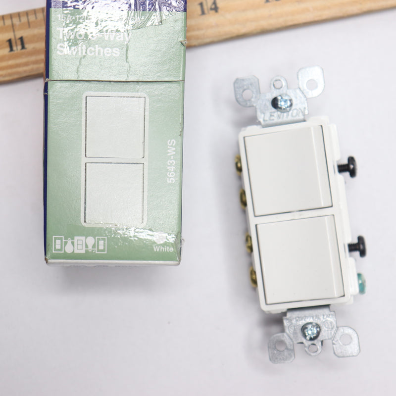 Leviton Decora 3-Way Rocker Switch 15 Amps White 5643-WS