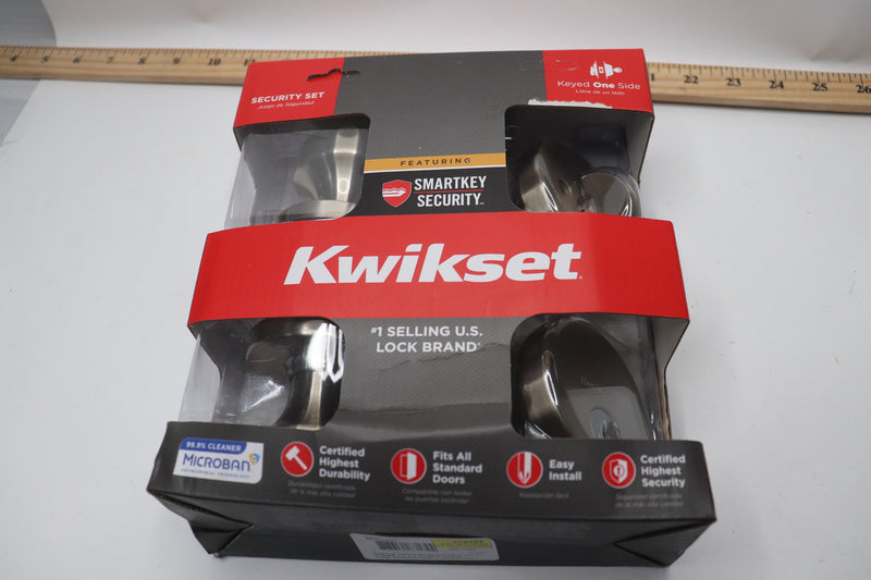 Kwikset 991 Pismo Keyed Entry Knob and Single Cylinder Deadbolt Combo Pack