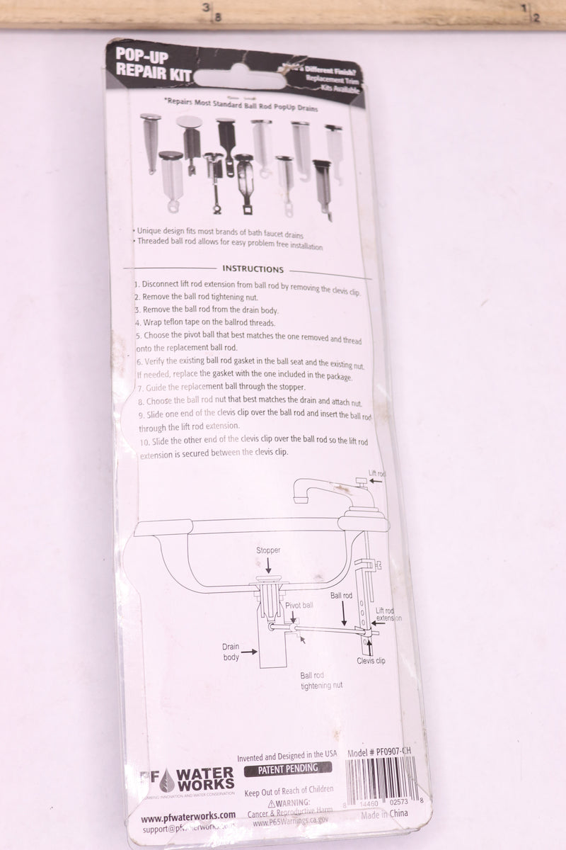 PermaFlow Pop-Up Drain Repair Kit PF0907-CH