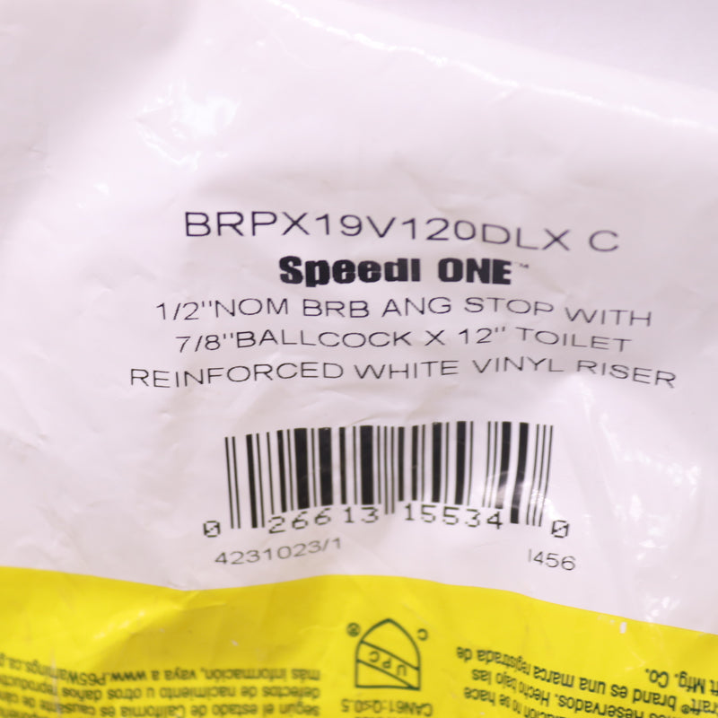 BrassCraft Toilet Water Supply Line Kit 1/2"Crimp PEX Barb x 7/8" Ballcock x 12"