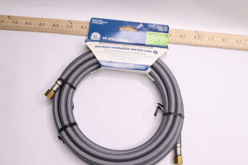 GE Universal Braided Icemaker Water Line 1/4&quot; Inlet & Outlet 12-Ft