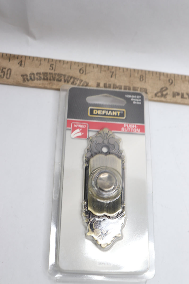 Defiant Wired LED Illuminated Doorbell Push Button Antique Brass 1008 644 307