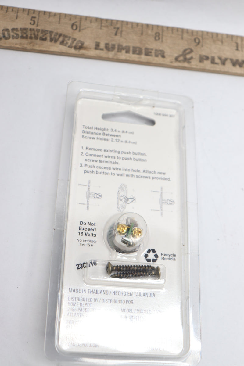 Defiant Wired LED Illuminated Doorbell Push Button Antique Brass 1008 644 307