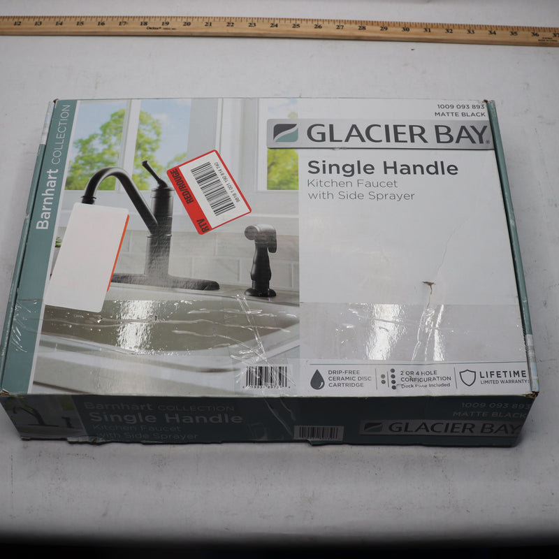 Glacier Bay Single-Handle Kitchen Faucet w/ Side Sprayer Matte Black