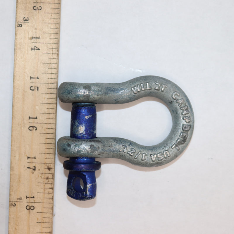 Campbell Galvanized Screw Pin Anchor Shackle Blue Pin 1/2"