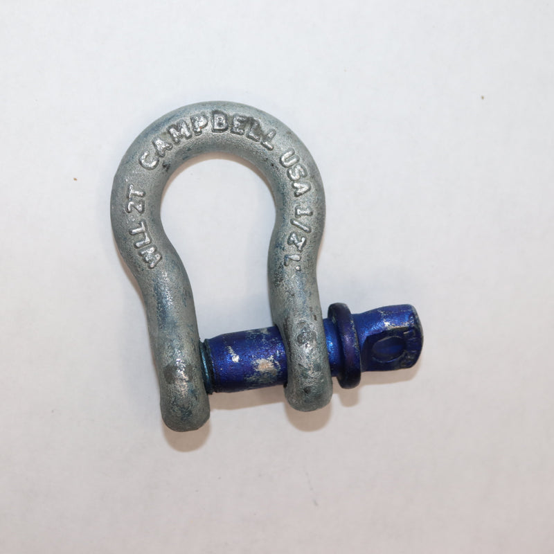 Campbell Galvanized Screw Pin Anchor Shackle Blue Pin 1/2"