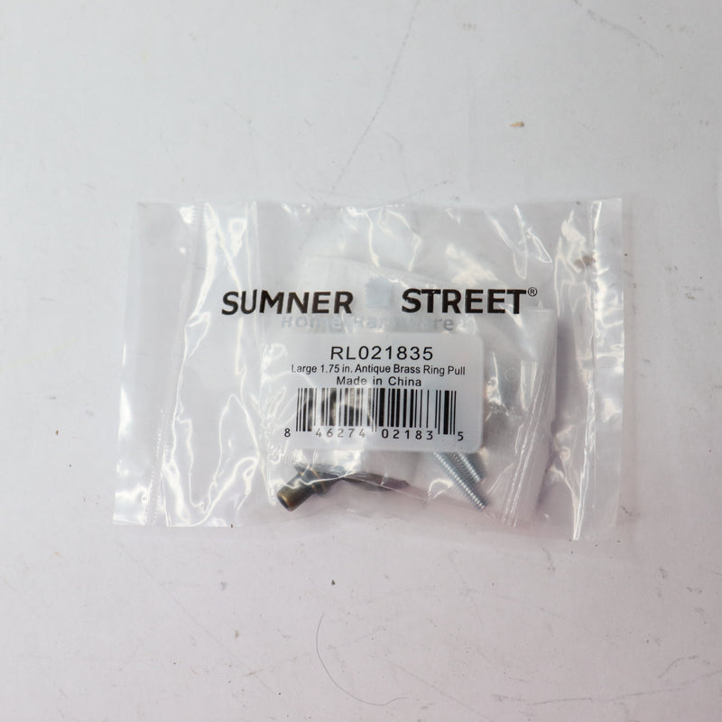 Sumner Street Home Hardware Large 1.75 in. Antique Brass Ring Pull