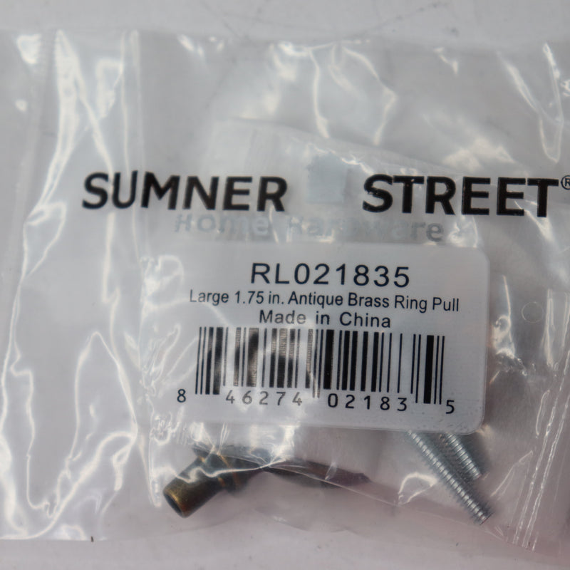 Sumner Street Home Hardware Large 1.75 in. Antique Brass Ring Pull