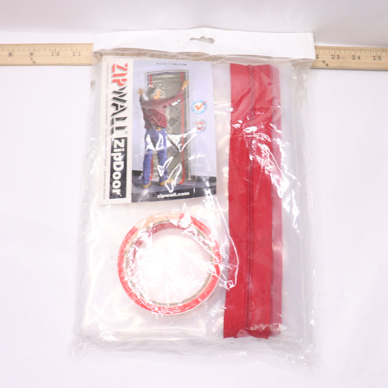 Zipwall Standard Dust Barrier Zipper Door Kit Red ZDS