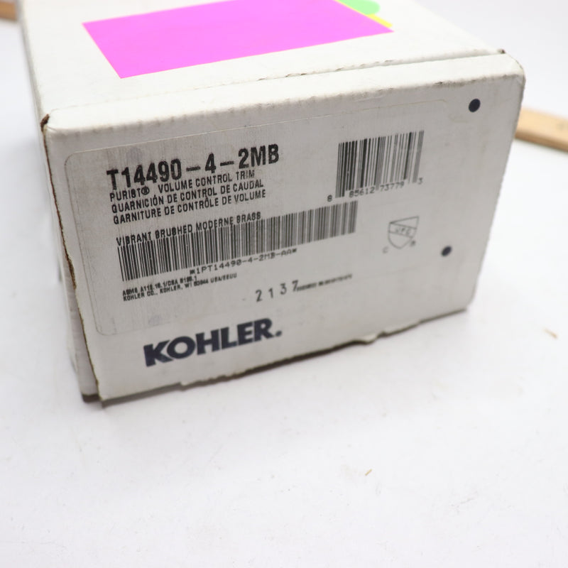 Kohler Purist Valve Trim Vibrant Brushed Moderne Brass T14490-4-2MB