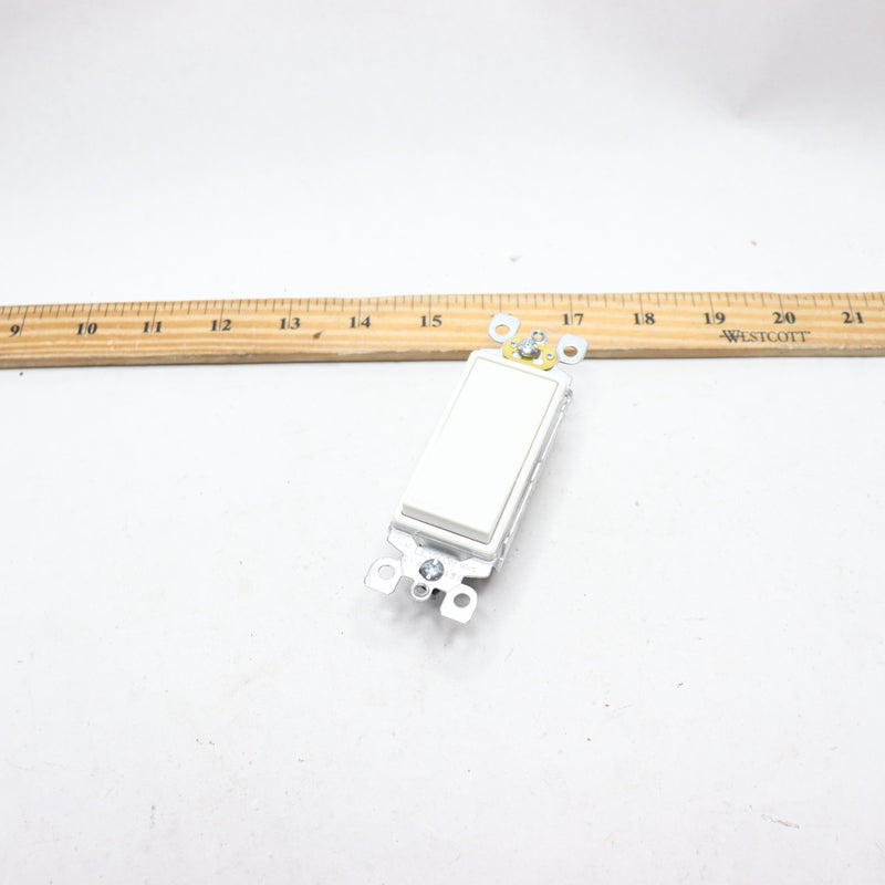 Leviton 3-Way Rocker Switch 3 Pole Wall Plate White 15A 5603-WM