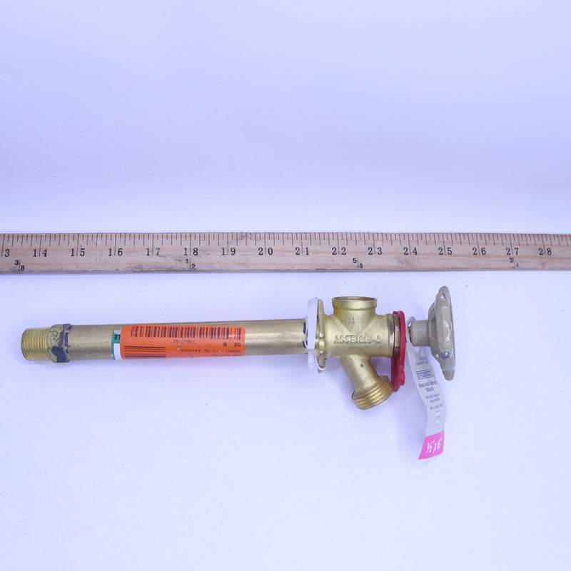 Everbilt Anti-Siphon Sillcock Valve Brass 1/2" MIP 1/2" SWT x 3/4" MHT x 6"