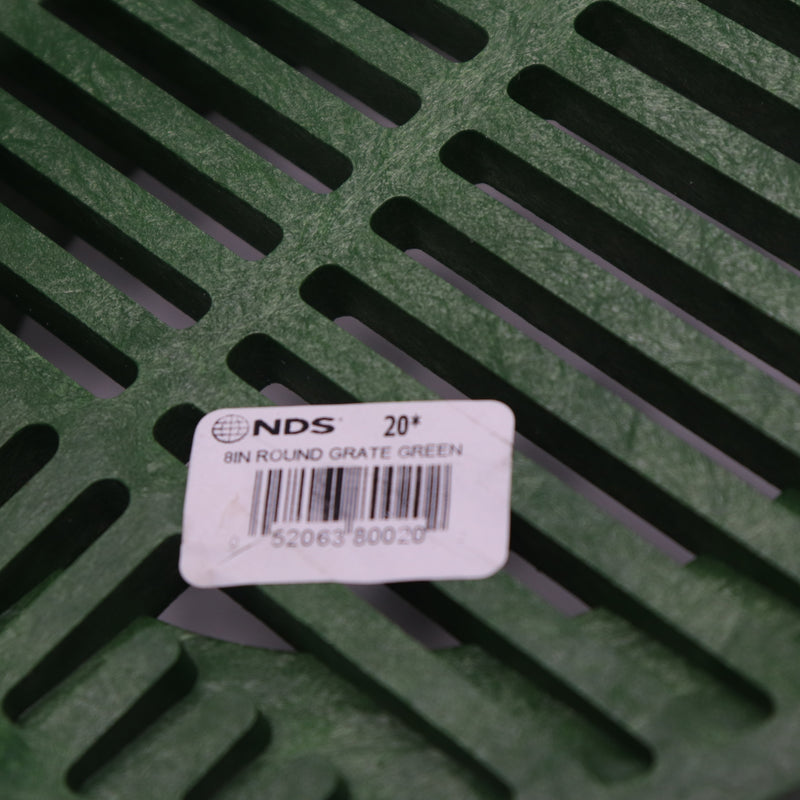 NDS Round Grate Green Plastic 8" Fits Spee-D Catch Basin Drain & 6" Drain Pipe