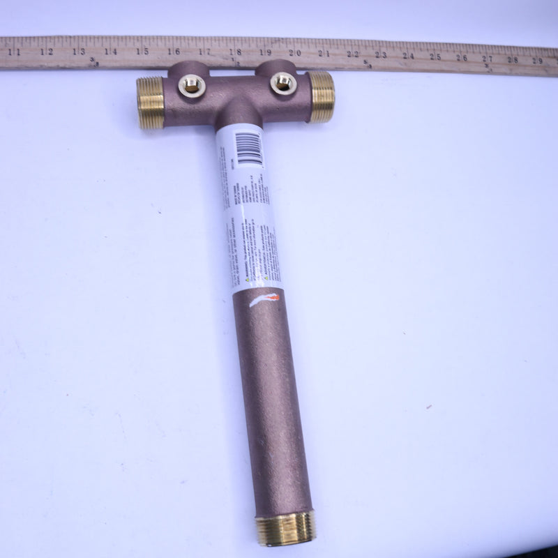 Everbilt Toilet Tee Dual Threaded Brass 1-1/4" MPT or 1" MPT x 13" L 1001 480 23