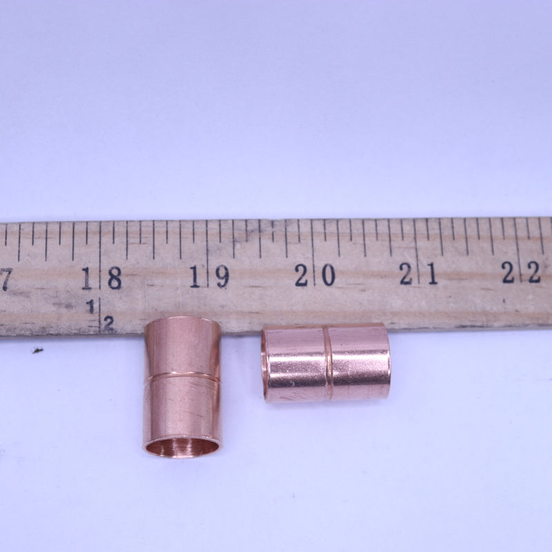 (49-Pk) Everbilt Pressure Cup x Cup Coupling with Stop Fitting Copper 1/2"