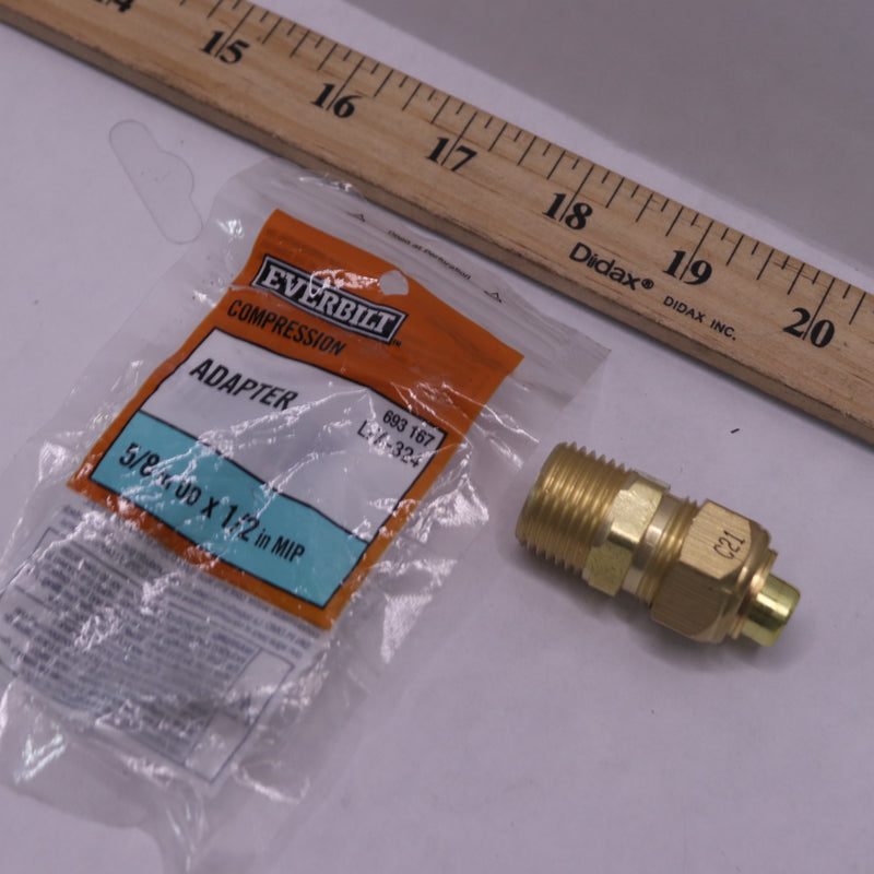 Everbilt Adapter Fitting Brass 5/8" OD Comp x 1/2" MIP LFA-324