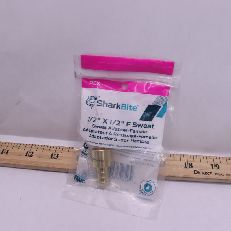 SharkBite Female Sweat Adapter Brass 1/2" x 1/2" UC600LFA