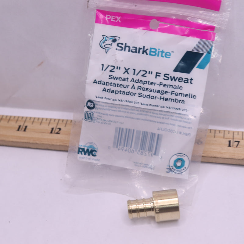 SharkBite Female Sweat Adapter Brass 1/2" x 1/2" UC600LFA