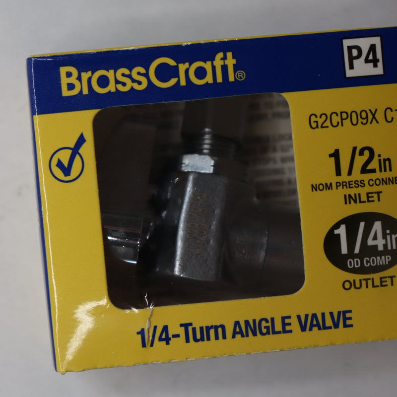 BrassCraft Angle Stop Valve 0.5" Press x 0.25" O.D. G2CP09X C1