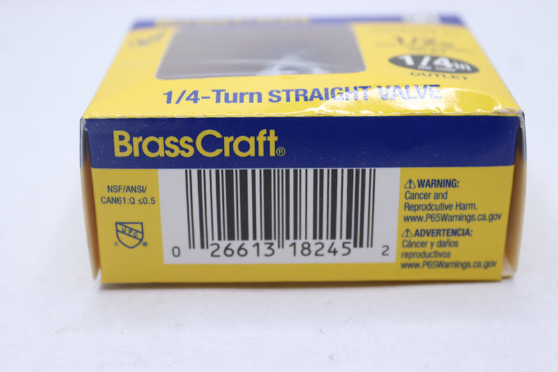 BrassCraft Straight Stop Valve 0.5" Press x 0.25" O.D G2CP04X C1